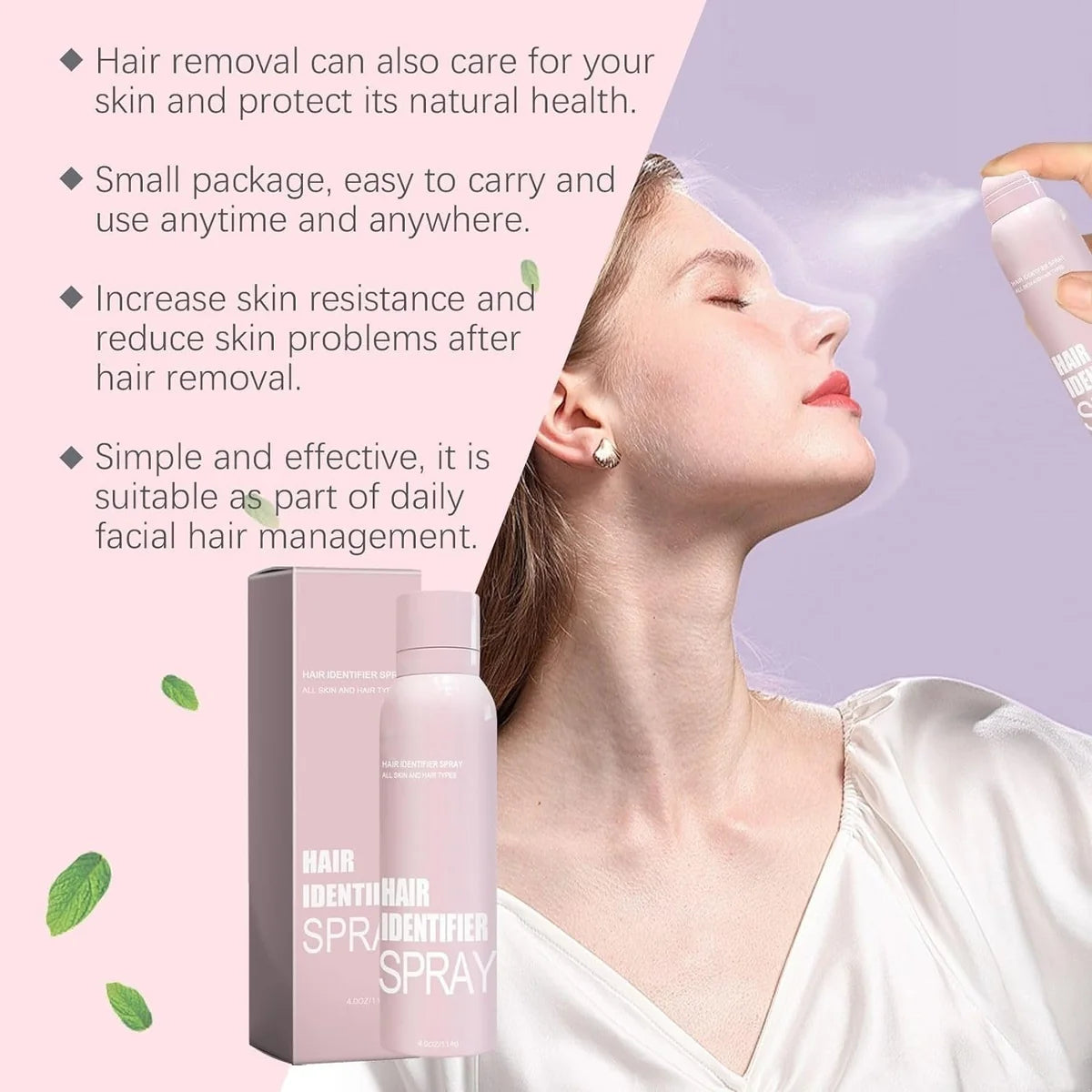 Hair Identifier Spray With Precision Facial Razor – Smooth Skin Beauty Kit
