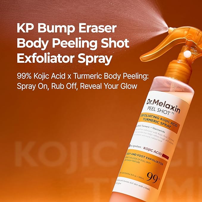 Kojic Acid Turmeric Body Exfoliating Spray – Brightening & Smooth Skin Care Solution